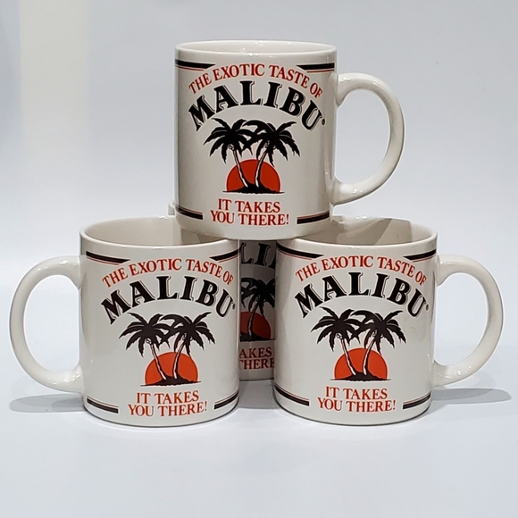 🌴 (4) 10oz Malibu 🌴 Palm Tree Mugs - Picture 2 of 13